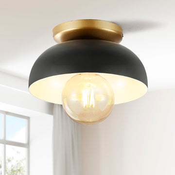 Paulina Classic Industrial Iron LED Flush Mount - JONATHAN Y